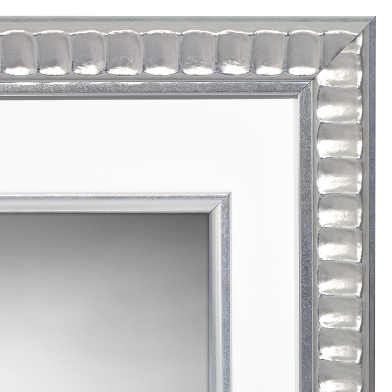 Silver Picture Frame With Decorative Inner Mat Accent - Shatter Resistant Glass And Easel Stand, 11" W x 14" H