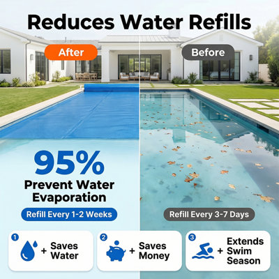 16 Mil Solar Blanket for Rectangular In-Ground Pools - Blue