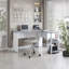 Bureau moderne en L avec tablettes latérales