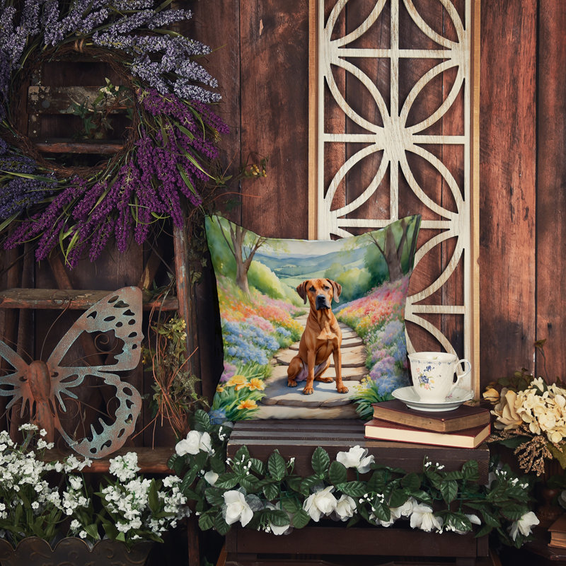 Coussin décoratif intérieur / extérieur Spring Path, H 14 po x l 14 po