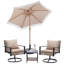 Ensemble de 4 chaises pivotantes d'extérieur 360 avec parasol 4 pièces-1471533238-1471533233