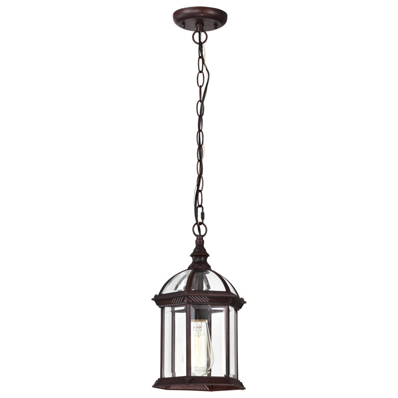 Quonset 1 - Light Outdoor Hanging Lantern, Rustic Bronze / Clear Beveled, A19
