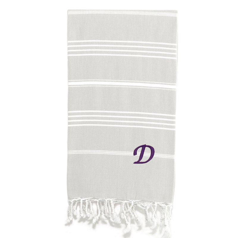 Serviette de plage 100% coton Pestemal Lucky, Crème / Blanc, D