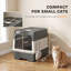 Plastic Enclosed Litter Box with Built-in Scoop and with Top Entry Door