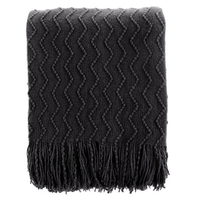 Throw Blanket for Couch, Textured Soft Throw Blankets, Decorative Knitted Blanket for Home Living Room Decor, 50"x60"