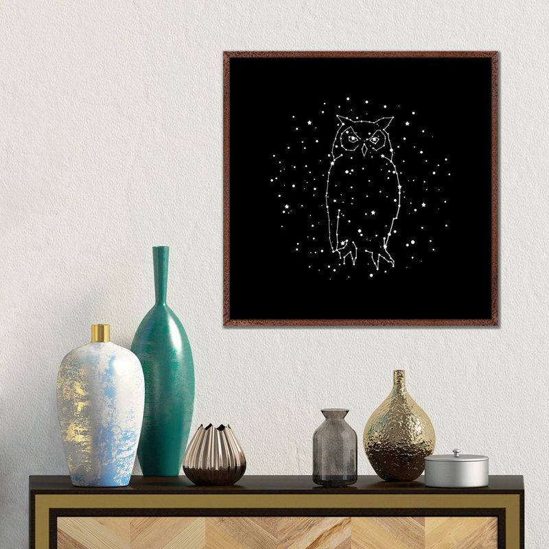 Owl Constellation 1 Piece Wall Art on Canvas, 45.72 cm H x 45.72 cm W, Classic Wood Framed