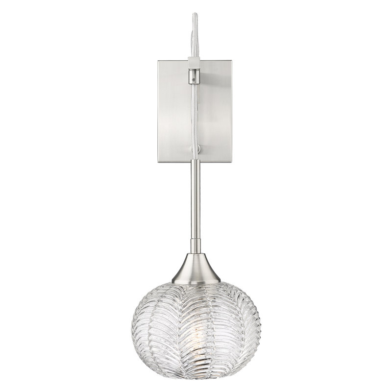 Applique murale 1 lumière 7 po Marshalle, Nickel satiné