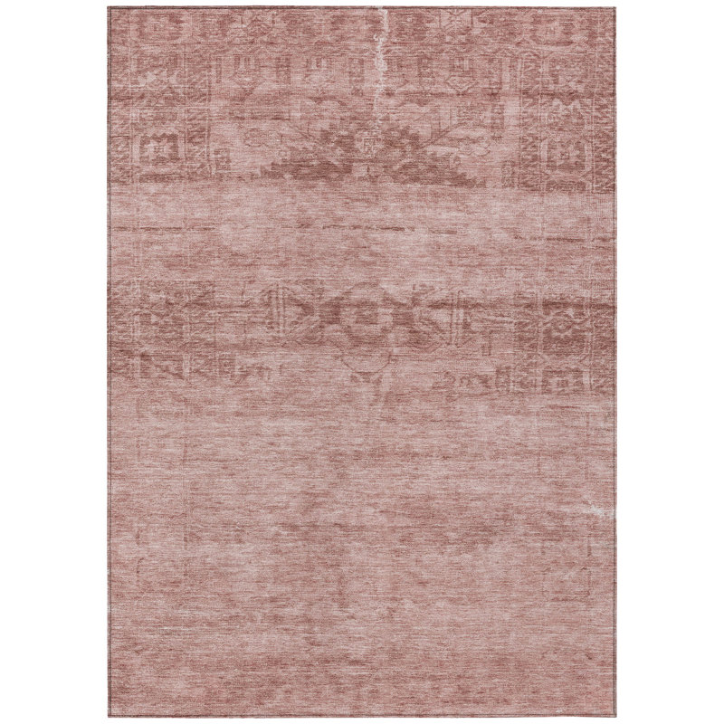 Charix Pink Washable Indoor-Outdoor Rug - LOOMLAN, 8' x 10'