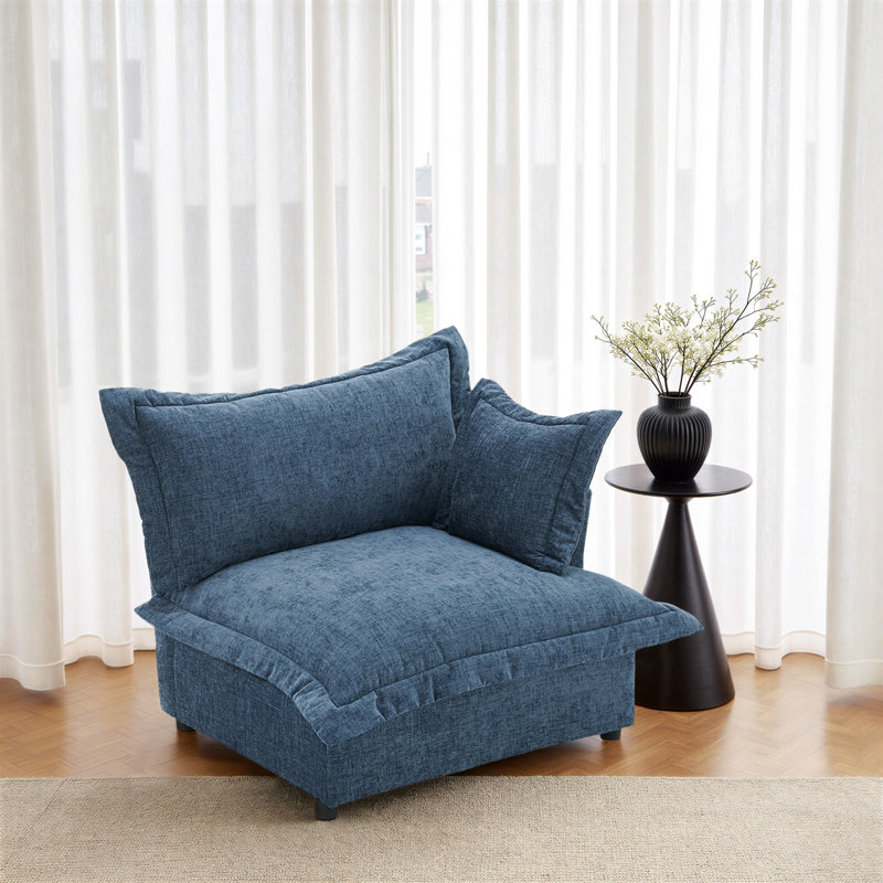 Upholstered Armchair, Navy