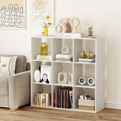 Bookcase Open Back Bookshelf With Anti-tip Kit Modern Style Organizer