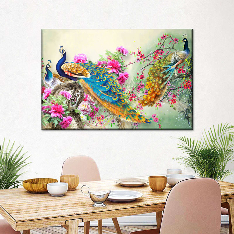 «Bewitching Peacocks», reproduction sur toile, H 8 po x l 12 po x P 1 po