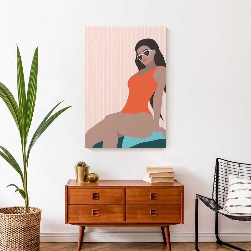 «Beach Girl», reproduction sur toile, H 30 po x l 20 po x P 1,25 po