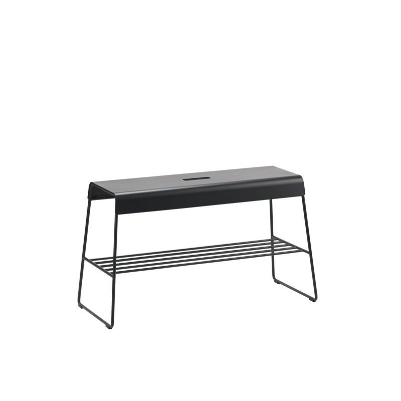 Banc d'extérieur à tablette en A, Noir, noir, noir, noir