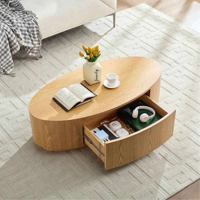 Table basse ovale de luxe moderne, pièce décorative élégante pour le salon