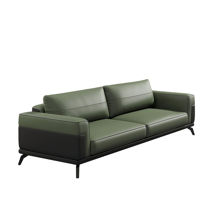 Canapé en bois massif de luxe clair, Éponge, Noir / Atrovirens, H 33,07 po x l 82,68 po x P 35,43 po
