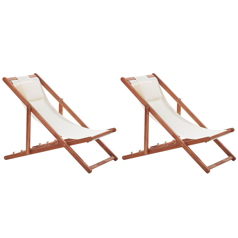 Aadhish Folding Deck Chair, Beige, 2