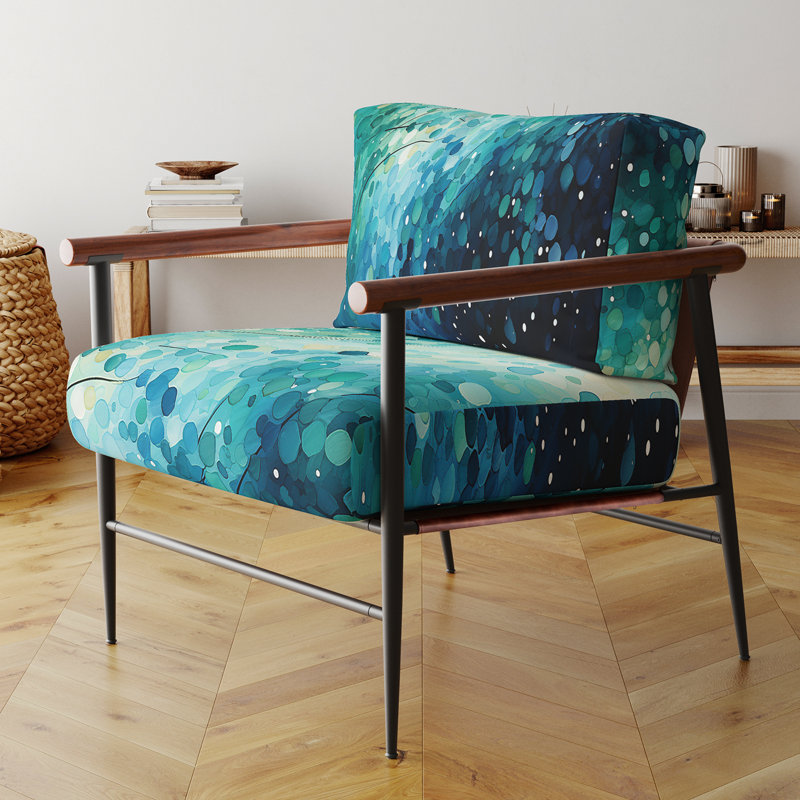 Fauteuil d'appoint rembourré Turquoise Tranquility, Noir