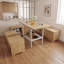 Ensemble de table de coin-repas extensible avec bancs et tabourets de rangement, ensemble de table de salle à manger de coin 6 pièces