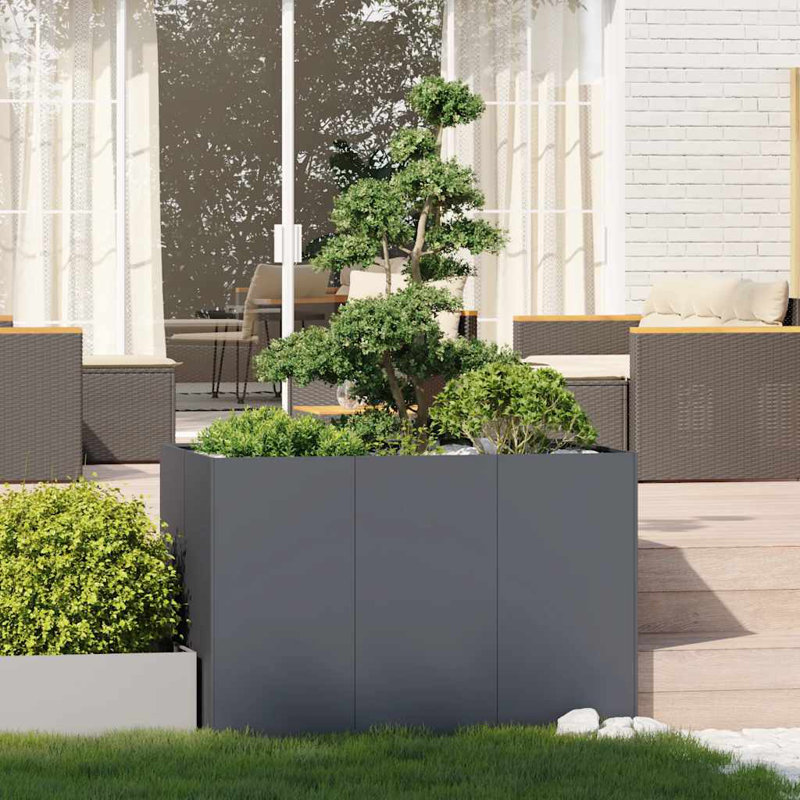 Metal Planter Box, 31.50" H x 47.24" W x 31.50" D, Anthracite