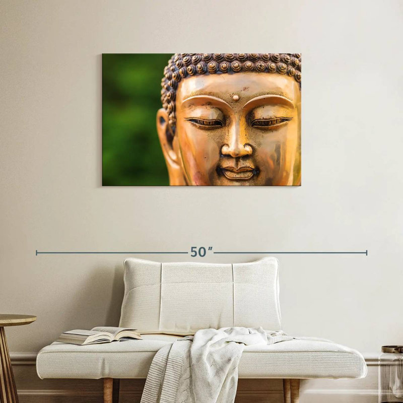 Tête de Bouddha doré Adella, H 24 po x l 36 po