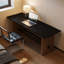 Bureau rectangulaire en bois massif noir + brun noisette + fer-635237117