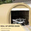 Structure de l'abri d'auto - 10 pi x 16 pi, robuste, pour voiture, bateau, outils, tente de rangement de voiture beige, protégée, camion,