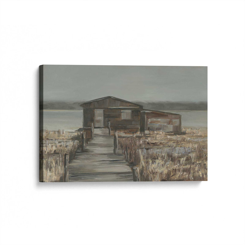 «Rustic Fishing Hut I» par Ethan Harper, reproduction d'art sur toile, H 36 po x l 48 po
