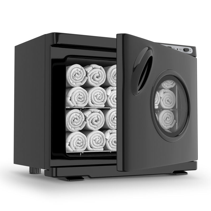 Armoire chauffante pour serviettes 23l autoportante avec lumière UV, Noir