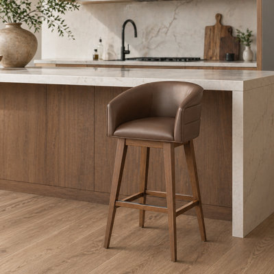 Tabouret pivotant en bois Cleland