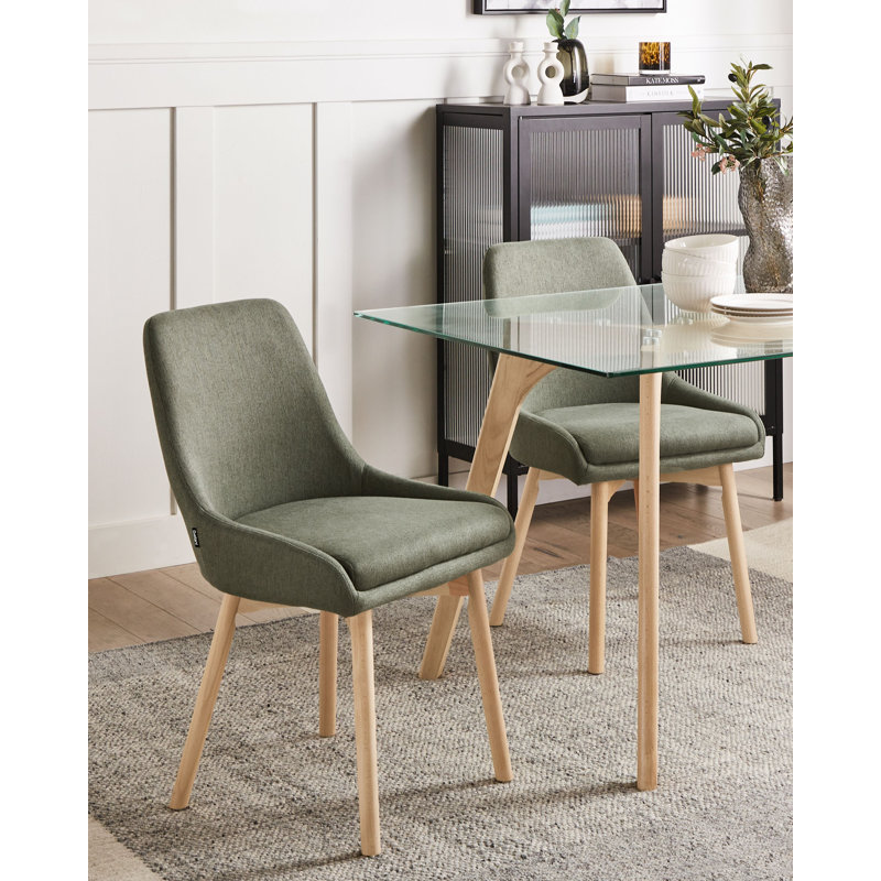 Set of 2 Dining Chairs MELFORT II Fabric , Green