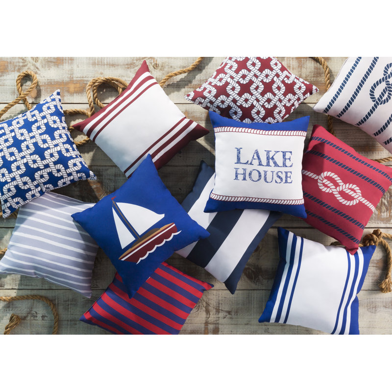 Coussin Rain, Ivoire / cobalt