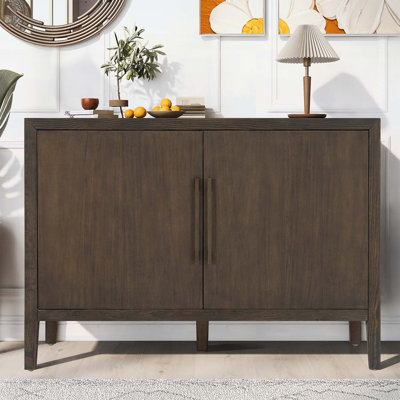 Armoire de rangement en bois avec poignées en métal pour le salon, la cuisine
