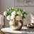 11X11x9" Aluminum Chisel Flower Vase, Gold