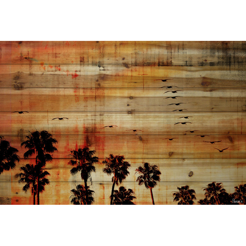 « ocean trails », reproduction d’art sur bois de pin naturel, 30 po x 45 po