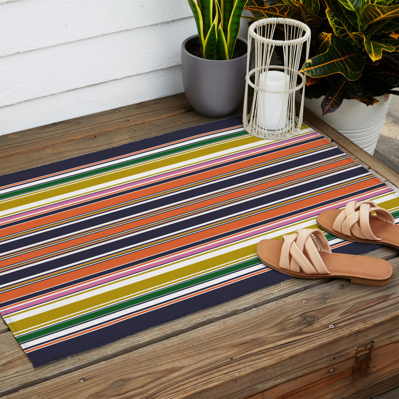 Balbino Striped Indoor / Outdoor Rug, Rectangle 2' x 3'