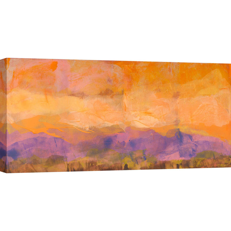 Orange Abstract: Auroras (Horizon) by Italo Corrado - Wrapped Canvas Print, 50cm H x 100cm W