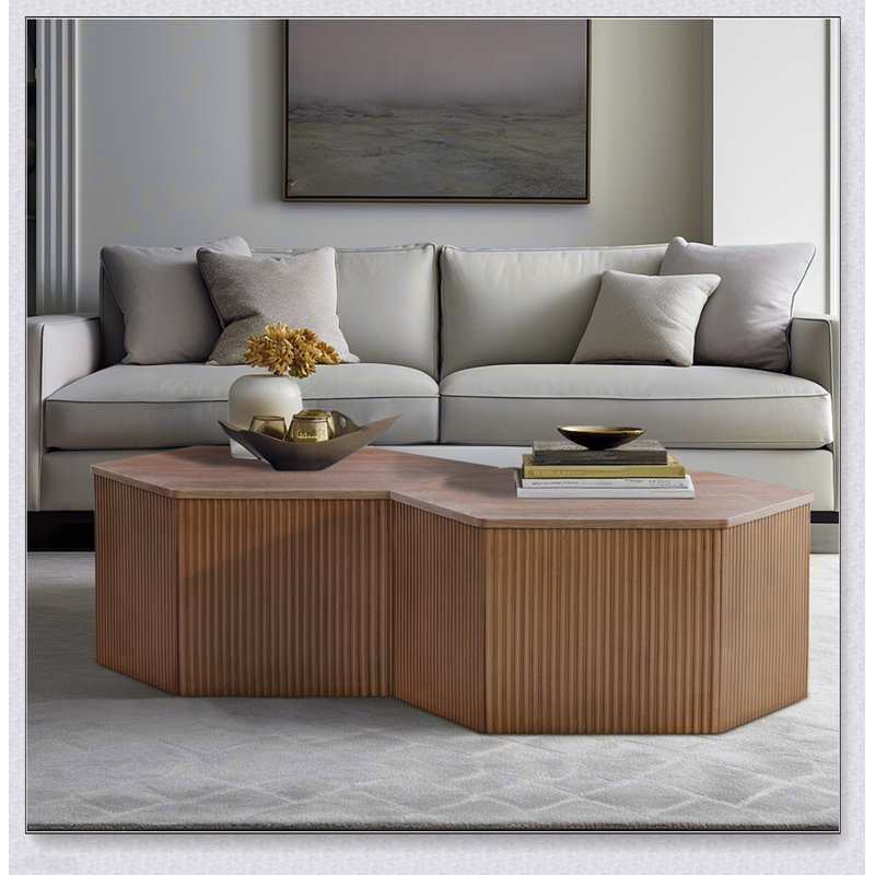Table basse cannelée