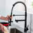 Pull Down Faucet For Kitchen - Heavy Duty Commercial, Matte Black With Single Handle Pre-Rinse Spring Commercial Style Construction-1715728819