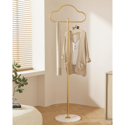 Portemanteau doré, portemanteau moderne autoportant avec base en marbre robuste, petit portemanteau, portemanteau en métal, portemanteau pour décoration de vestibule