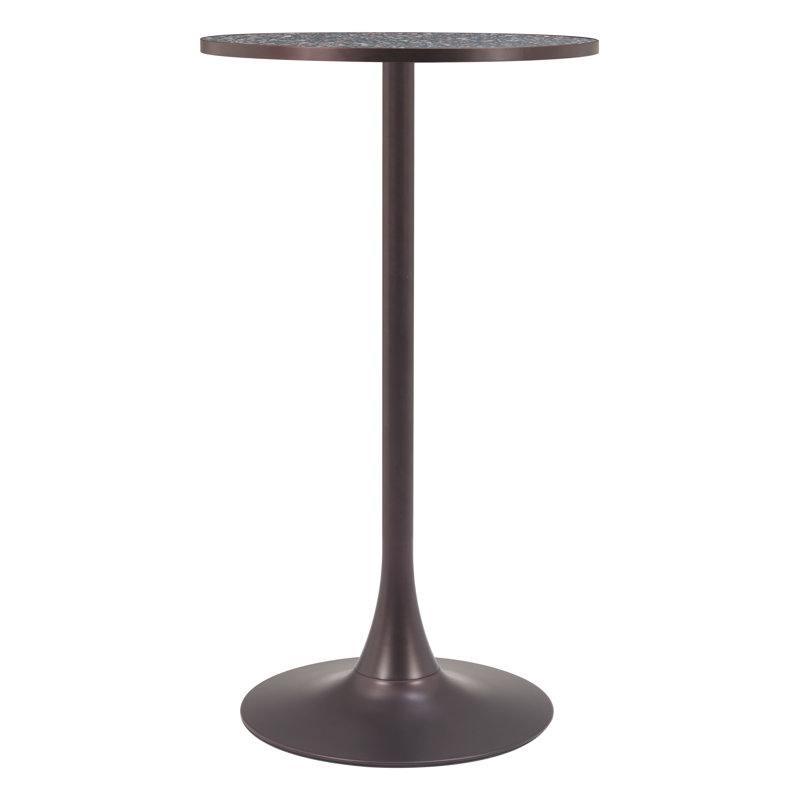 Table de bar Bite, Noir, Brun