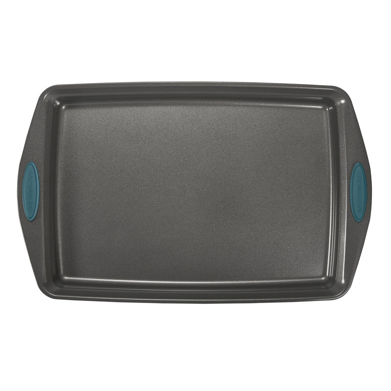 Gray Non-stick Carbon Steel Sheet Pan Set with Blue Handles