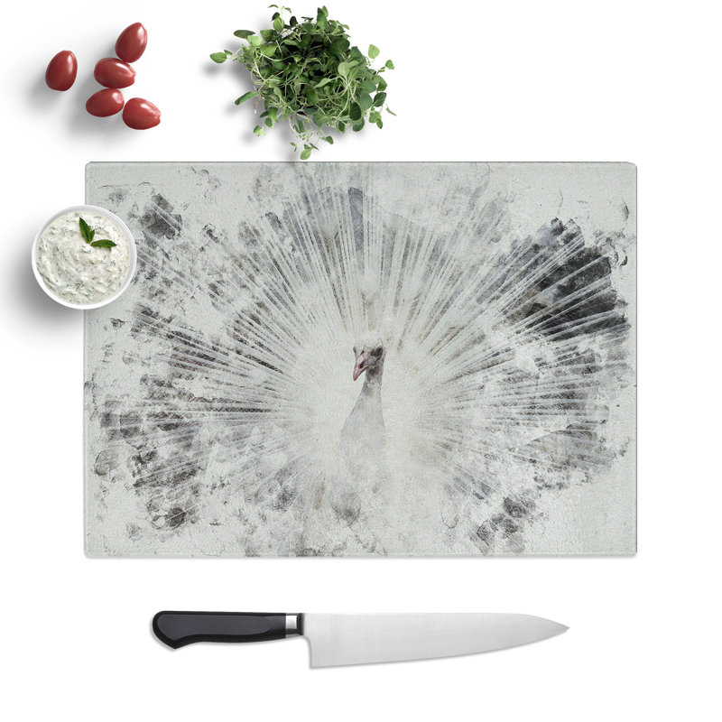 Peacock Chopping Board, 28.5cm W x 39cm L