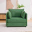 Très grand fauteuil d'appoint en chenille surdimensionné à assise profonde, méridienne rembourrée, repose-pieds avec rangement assorti et trois coussins décoratifs, parfait pour un appartement, une chambre à coucher ou un salon-559964520