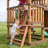 Backyard Discovery Highlander Cedar Wood Swing Set with Wave Slide, Three-Story Clubhouse, Rock Wall, and Picnic Table