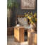 Square Natural Wood Side Table