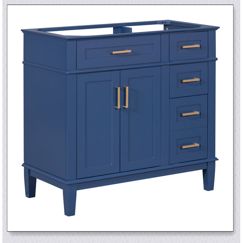 Meuble-lavabo moderne 36 po (lavabo non inclus), Bleu