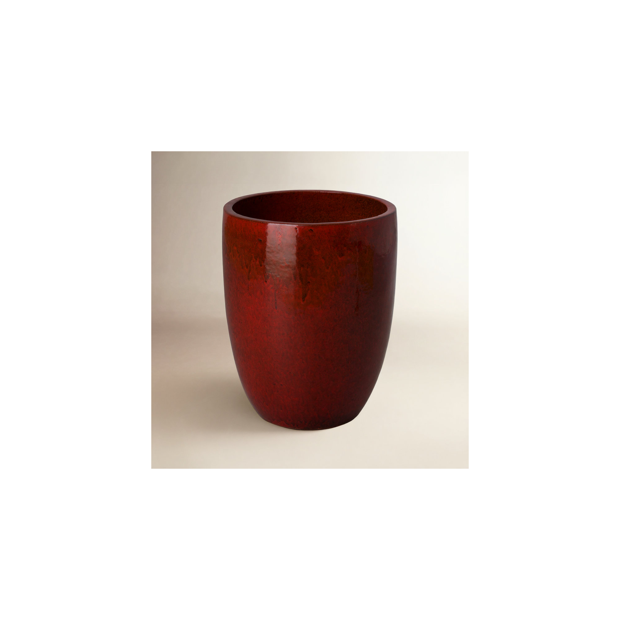 Silsbee Handmade Ceramic Pot Planter, Red, 24" H x 19" W x 19" D