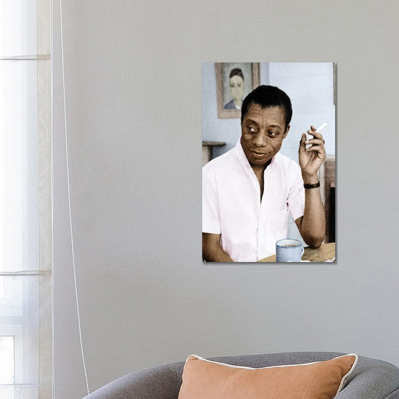 James Baldwin (1924-1987) par Granger-impression, Pas de tapis, H 26 po x l 18 po x 1,5 po, Toile tendue