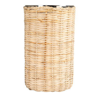 Stainless Steel Rattan Wrapped Double-Wall Bottle Chiller