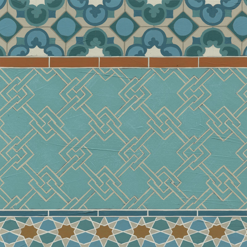 Moroccan Tile II by June Erica Vess - Wrapped Canvas Print, 76cm H x 76cm W
